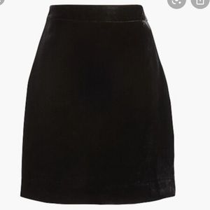 NWT J.Crew Black Velvet Skirt